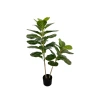 Artificial Ficus lyrata with white edges, artificial green plants, indoor and outdoor ornaments, home decoration, office ornaments Item Picture